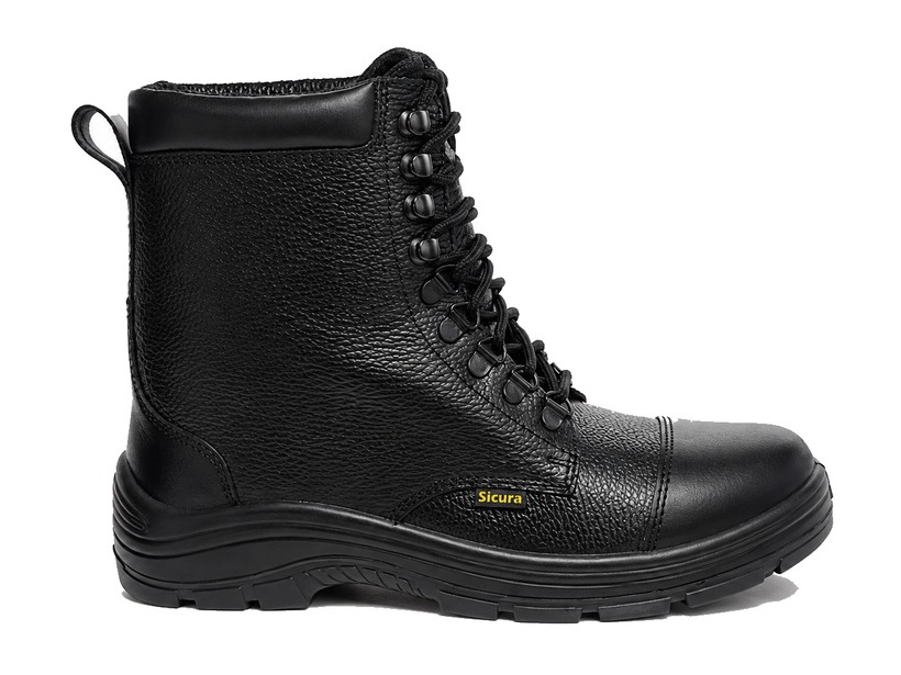 SICURA tall black lace-up combat boot