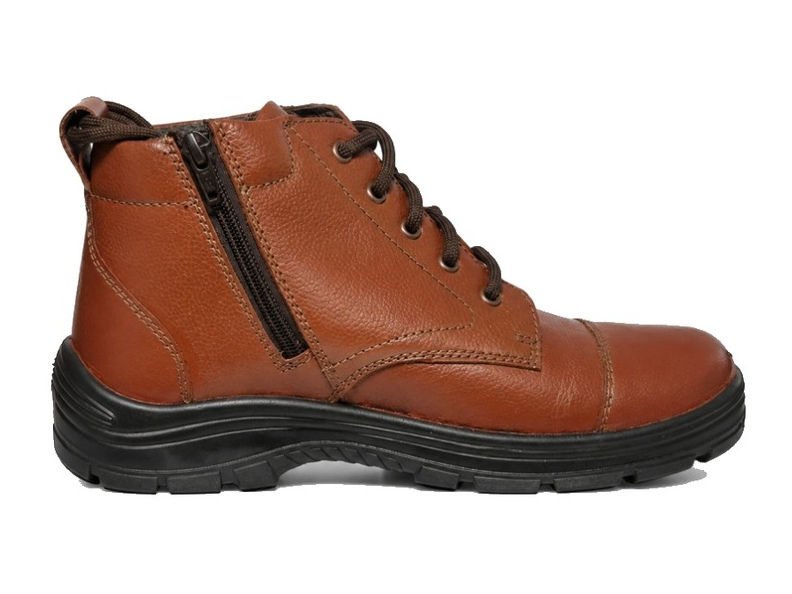 SICURA tan ankle safety boot with side zip