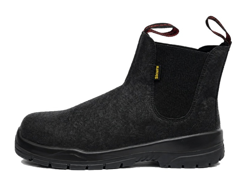 SICURA black suede-finish chelsea safety boot