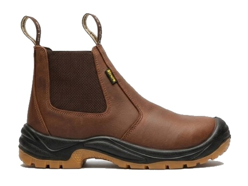 SICURA brown leather chelsea safety boot