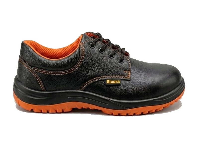 SICURA black and orange lace-up safety shoe