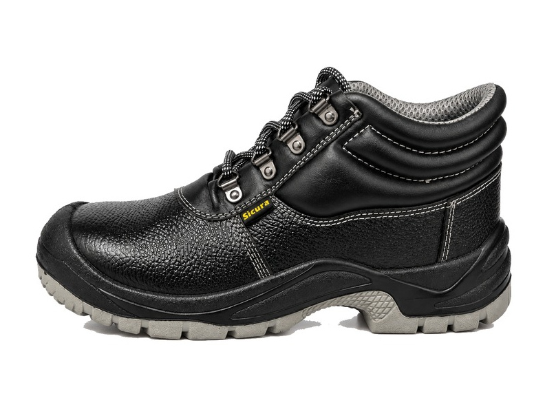 SICURA black lace-up safety shoe with steel eyelets